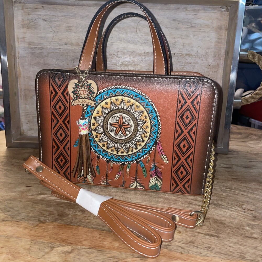 Purse Handbag Cross Body clutch Hobo Leather Dream Catch Hand Made Artisanal